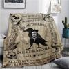 Edgar Allan Poe The Raven Nevermore Gothic Flannel Blanket Horror Skull Print Throw for Bed Sofa