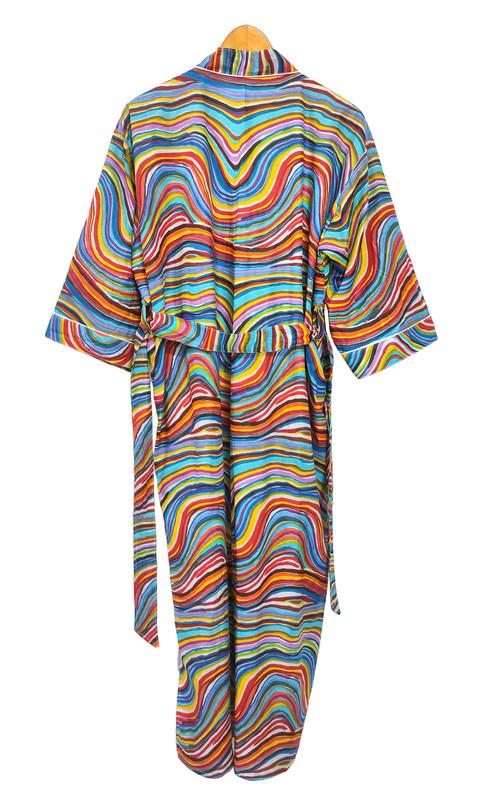 Cotton Robes Long Kimono Sleepwear Indian Hand Printed Night Wear Maxi Bathrobe