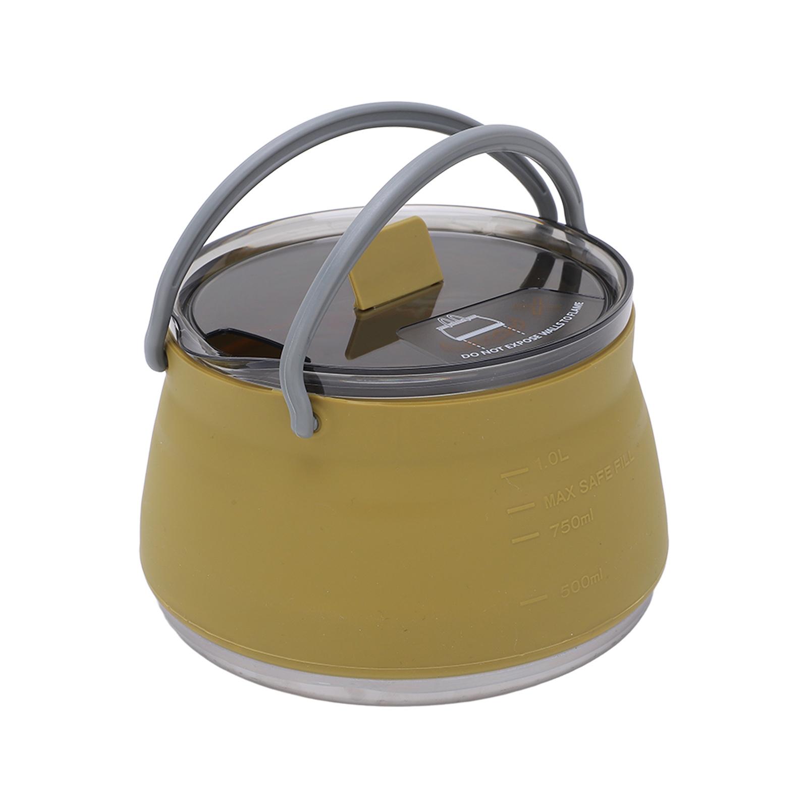 

Складной силиконовый горшок, портативный складной чайник для кемпинга, мини-котел для кипячения воды на открытом огне для кемпинга L