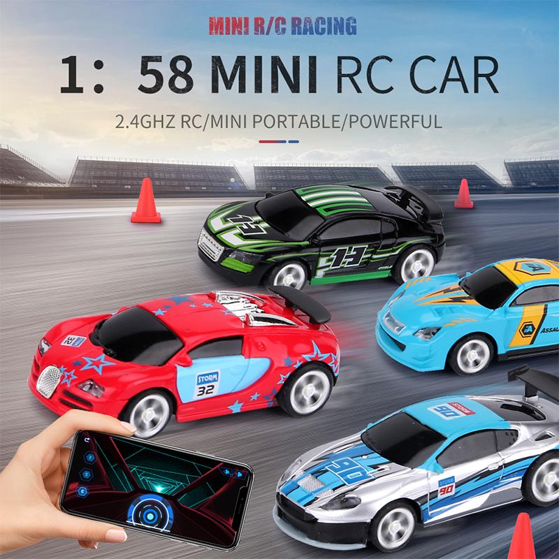 Non-Toxic Rc Racing Car Mini 1/58 Can Vehicle App Remote Controlled Cars Trucks Electric Drift Rc Model Radio Contol Child Toy Children Gift