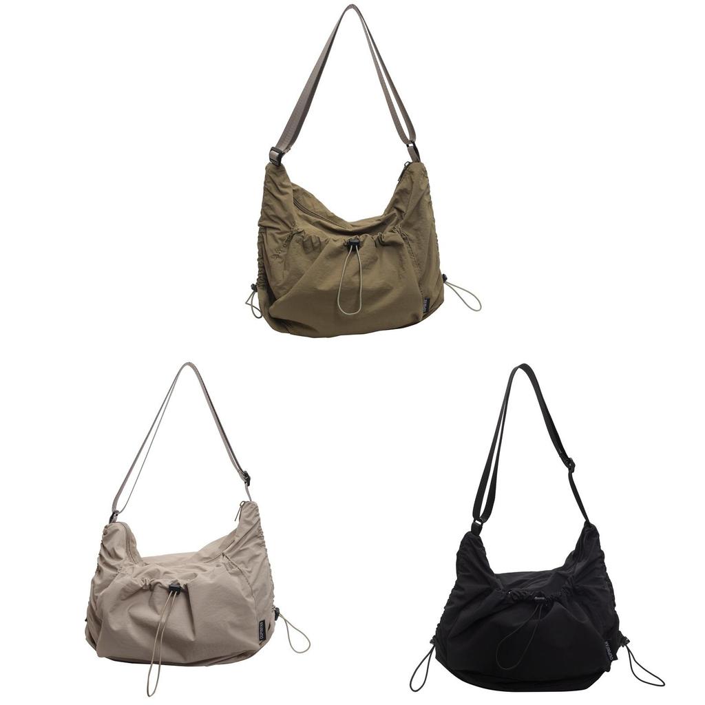 Borsa a tracolla alla moda in nylon con design pieghevole e tasca per smartphone per l'uso quotidiano