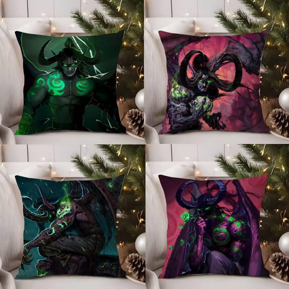Warcrafts Of World W-Wow Pillow Case Home Dorm Chair Back Short Plush Double-Sided Printing Office Nap Time Cushion Cover