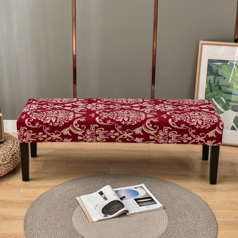 Bench Cover Stretch Spandex Piano Stool Cover Long Ottoman Cover Solid Color Changing Shoes Chair Slipcover Home Decor