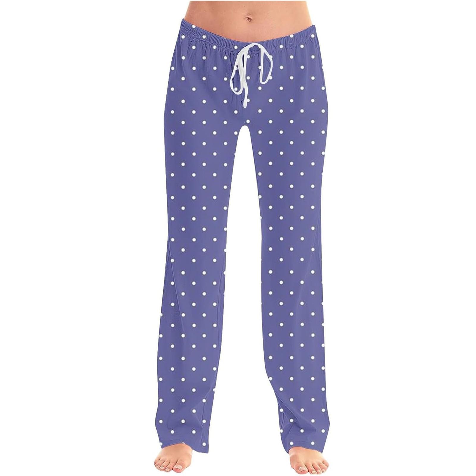 

Женские модные свободные повседневные брюки с принтом в горошек XXXL синий