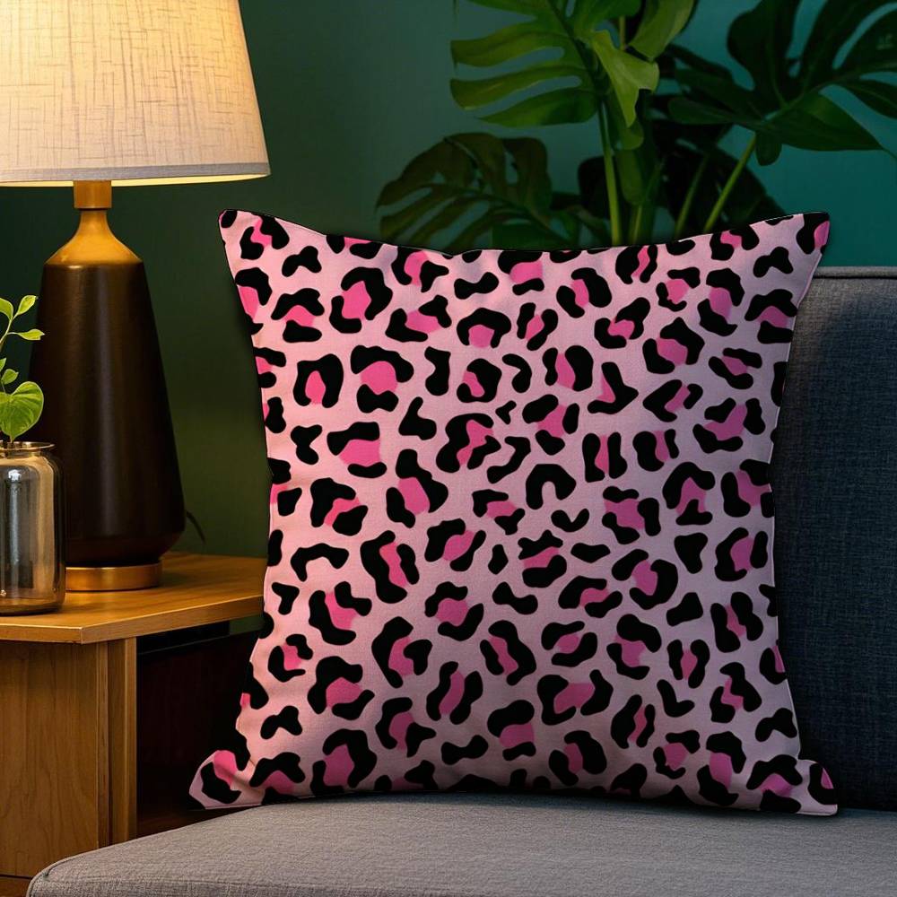 Fashion Luxury Leopard Print Pillow Case Plush Fabric Soft Double Sided Print Sofa Cushion Cover Throw Pillow Covers
