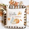 Hello Pumpkin Printed Pillow Case Autumn Party Decor Home Cushion Cover Fall Holiday Pillowcase Thanksgiving Halloween Best Gift