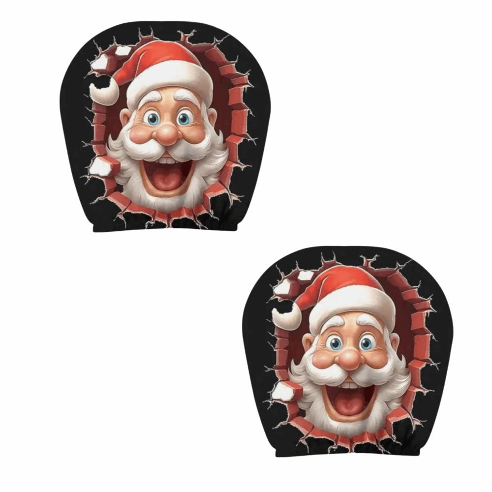 2Pcs Elastic Car Headrest Cover Soft Car Head Pillowcase Christmas Decoration