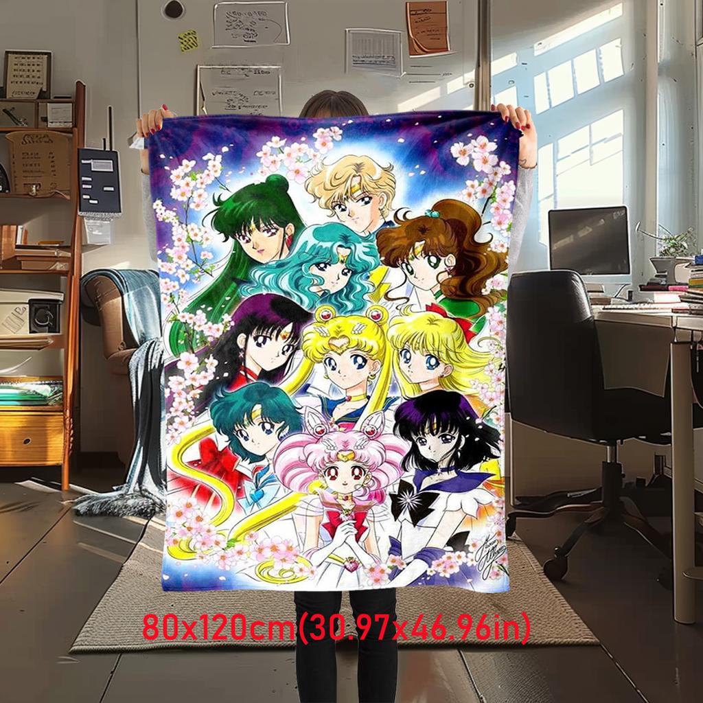 Japanese anime cute cartoon theme Sailor Moon Tsukino Usagi blanket suitable for home beds, sofa covers, office nap, outdoor warm blankets O14