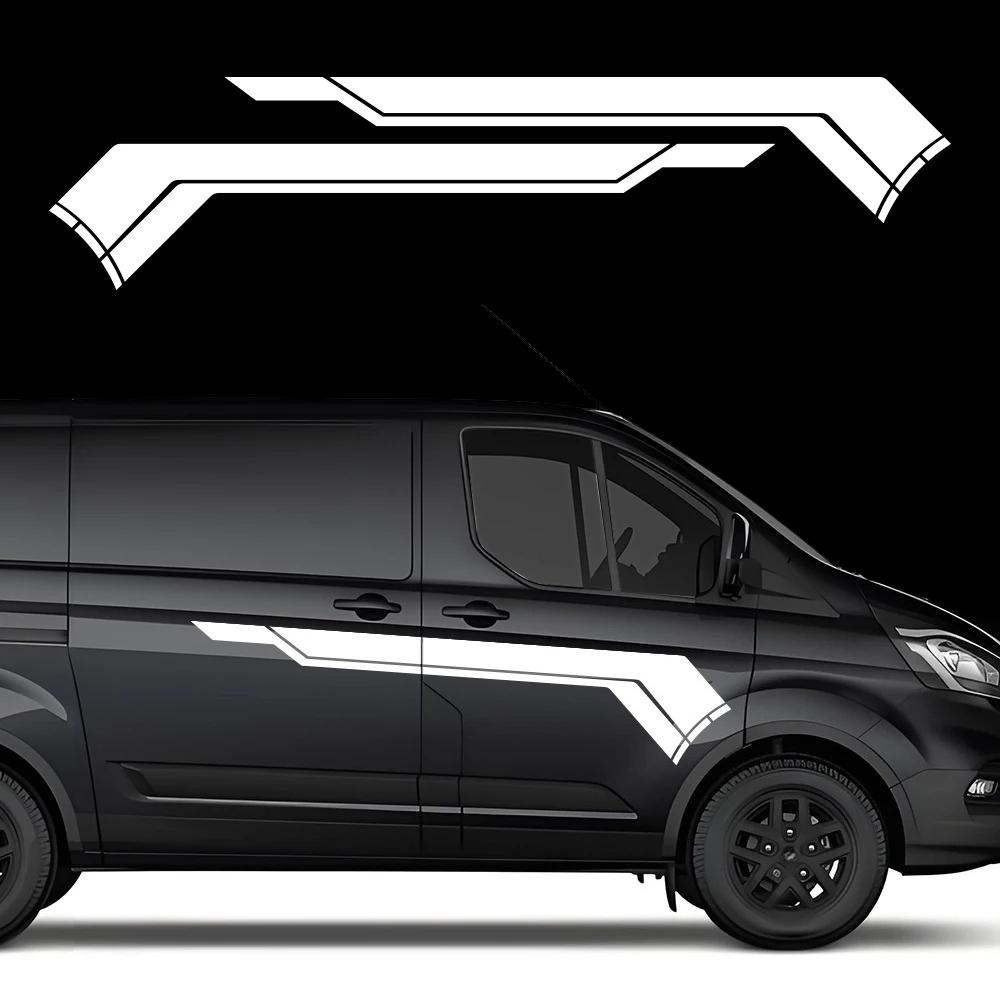 Car Body Side Stickers For Ford Transit Van Sport Side Graphics Stripes Decor Vinyl Decals Auto Decoration Stickers Accessories