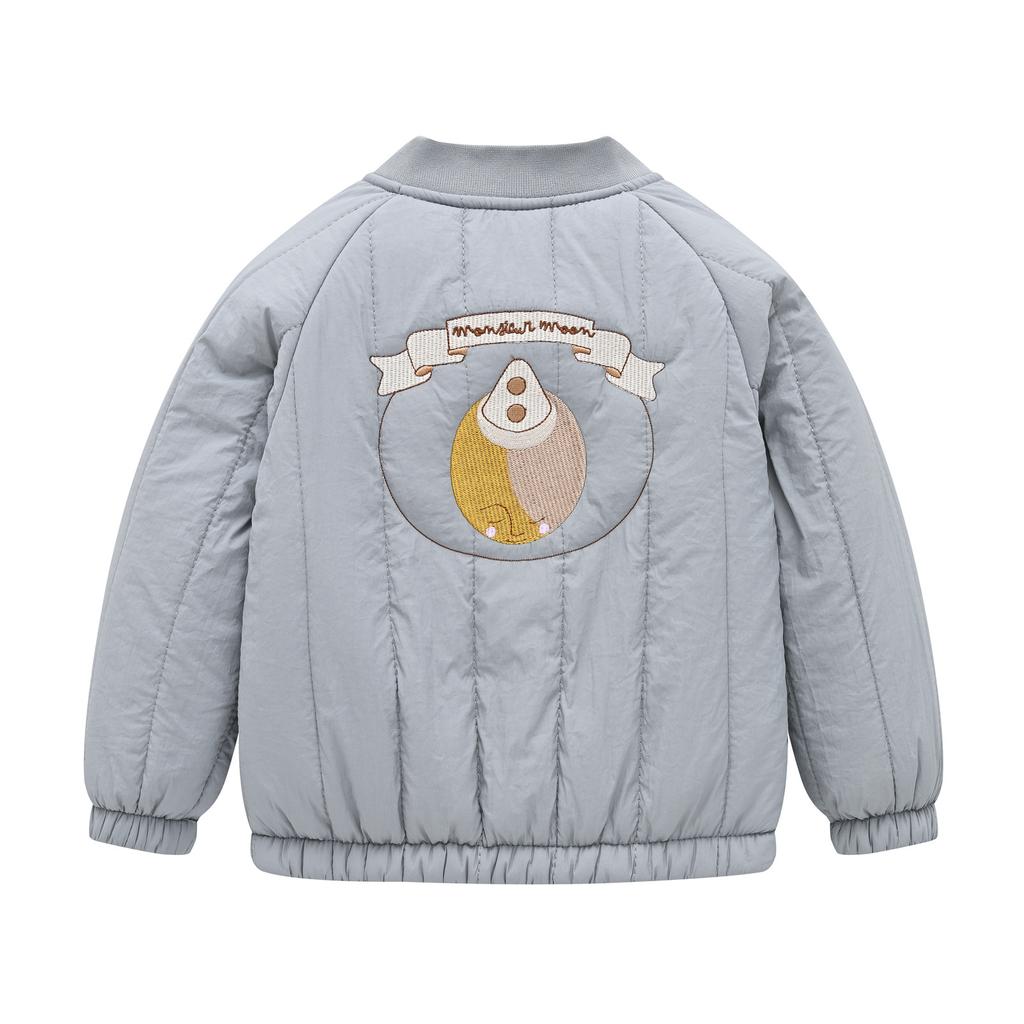 Autumn and Winter Embroidery In Small Children Cartoon Cute Padded Fashionable Versatile Cotton Jacket Jacket Elastic Cotton Jacket