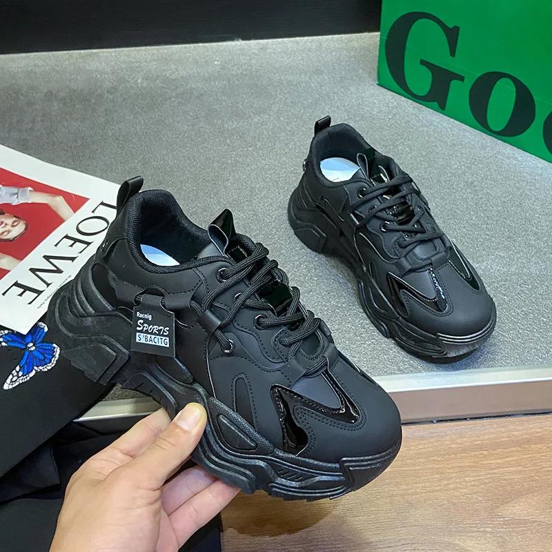 Móda Nová móda Platformové boty pro ženy Venkovní Šněrovací Ležérní boty Prodyšné Robustní Tenisky Dámské Protiskluzové Zapatillas Mujer