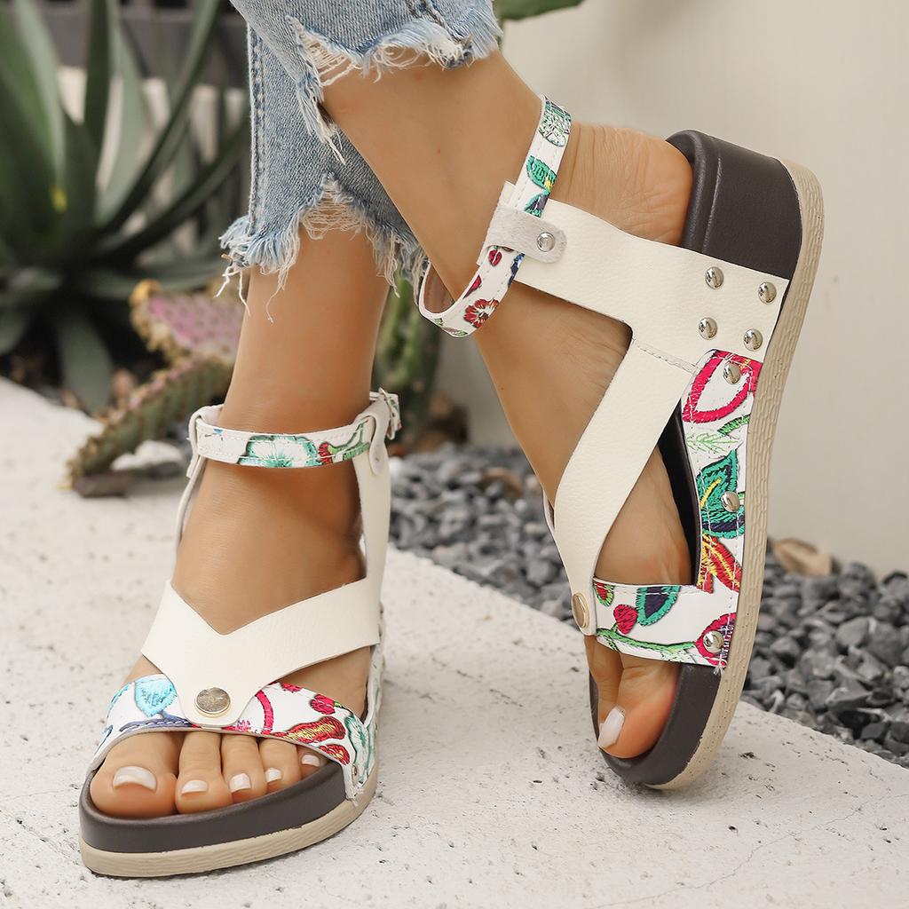 Women's Spring and Summer Thick Soled Women's Casual Comfortable Buckle Women's Sandals
