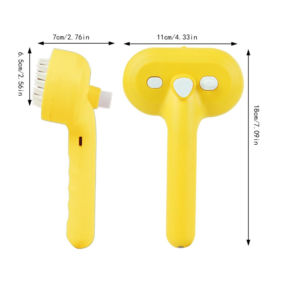 

Dog Brush For Grooming Spray Function Detangling Comb For Cat Grooming Pet Spray Hair Removal Comb For Small Medium Animals жёлтый