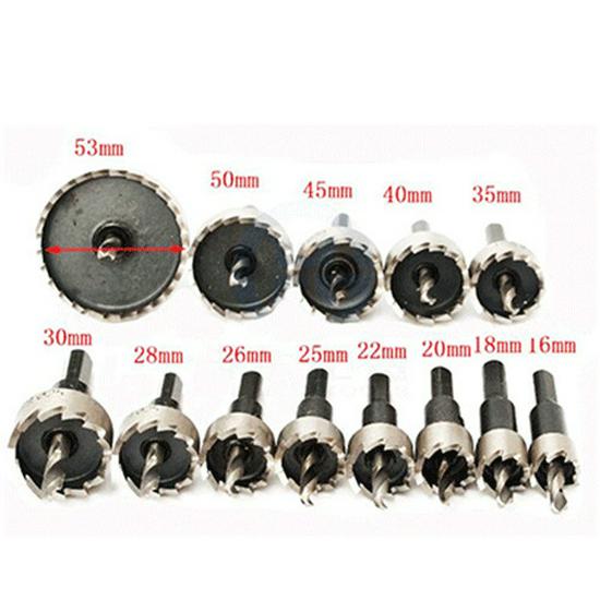 

13-Piece Stainless Steel Hole Opener Set for Metal: Drills Aluminum, Steel Plate & Square Tube