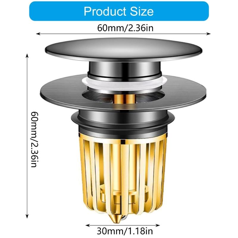 Copper Drain Filter Bounce Cores Sink Drain Plug Sink Basins Drain Basket Sink Stoppers for Bathroom Kitchen Enduring