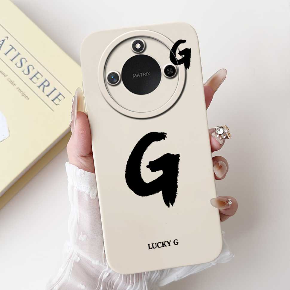 Protective Cases For Huawei Honor X60 5G 6.8"Case Fashion Style Letter A-Z Soft Silicone Cover For Honor X60 X60 BRC-AN00 Bumper