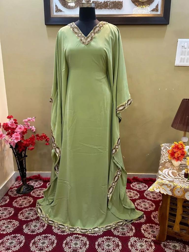 Farasha Dress Long Gown Stylish Georgette New Moroccan Dubai Kaftan Abaya