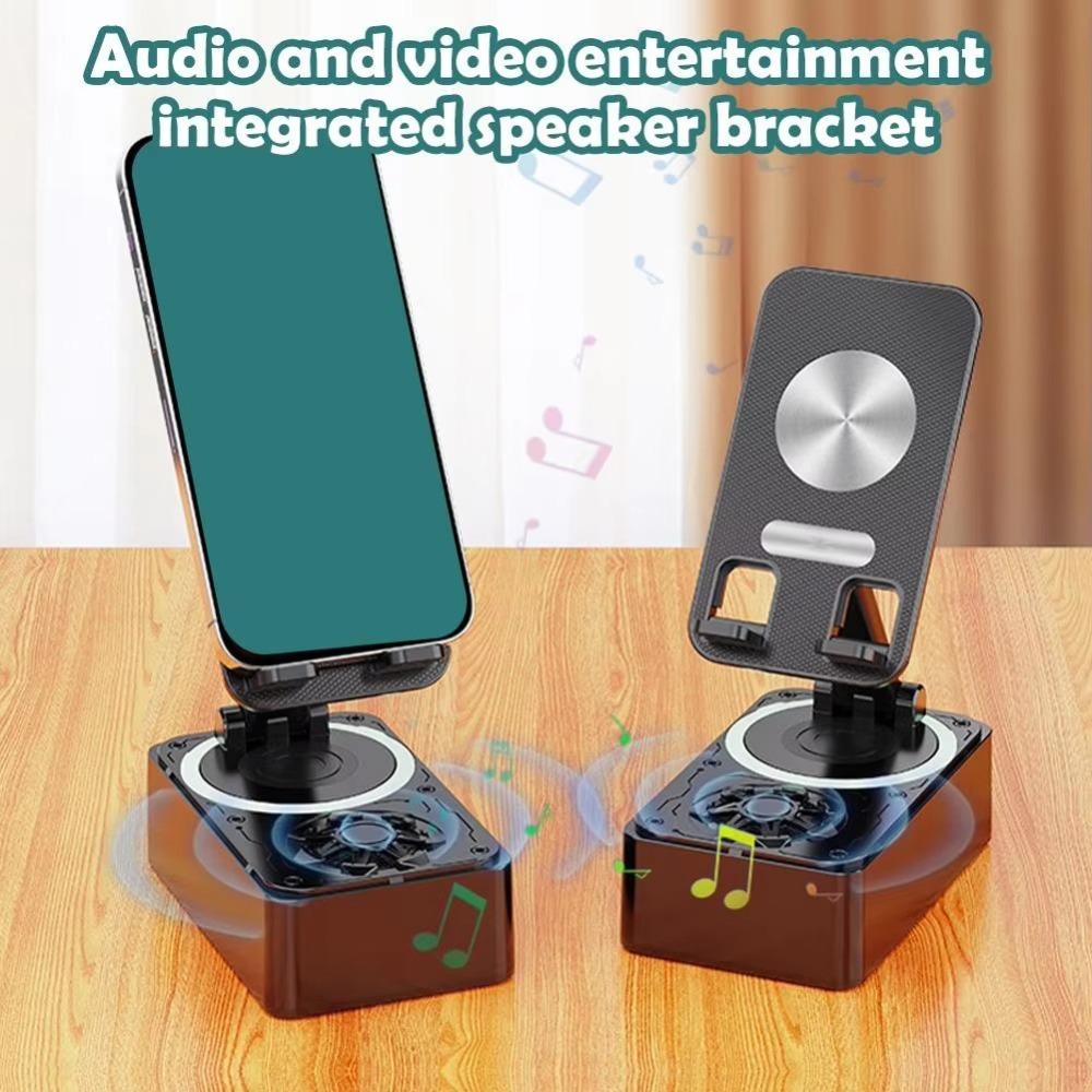 Foldable Phone Stand with Speaker HD Sound Power Banks Bracket Hot Bluetooth Audio Phone Holder