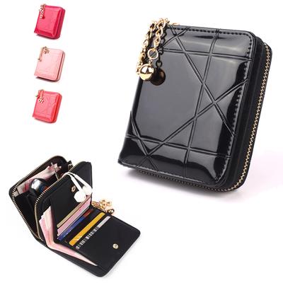 PU Frauen Multi-Color Geldbörse Kurze Kleine Karte Halter Damen Münze Brieftasche Patent Leder Geprägte Passport Leder Brieftasche