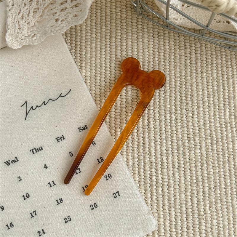 Vintage Französische U-förmige Acetat-Haarnadel für klassische Hochsteckfrisuren