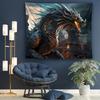 1pc Gothic Dark Fantasy Dragon Tapestry, Polyester Fabric, Machine Washable, Suitable for Bedroom Living Room Decoration