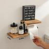 Wooden Wall Mounted Bathroom Wallpaper Rack Toilet Paper Roll Holder Black Hanging Tissue Roll Dispenser Kitchen Accessories
