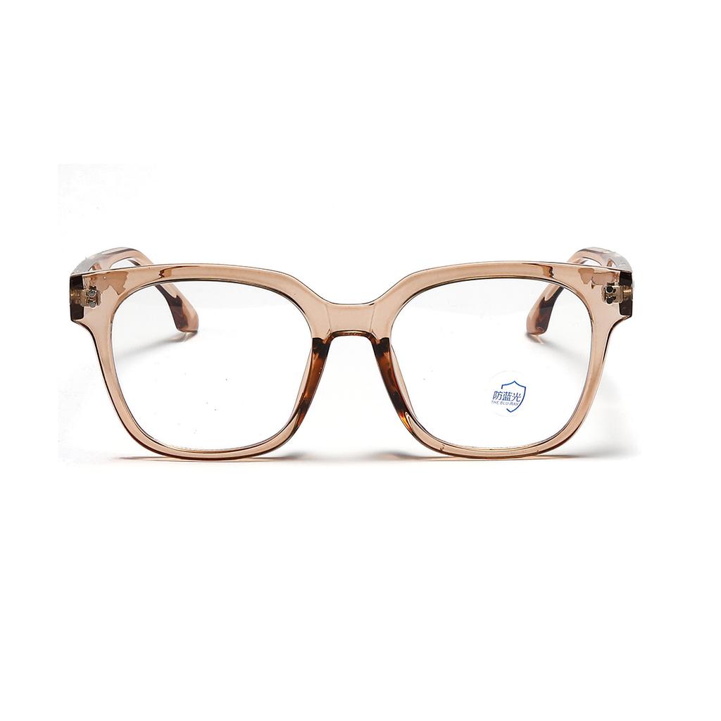 Transparent Frame Glasses Men'S Square Rivets Harajuku Ins Plain Square Flat Glasses