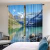 2Pcs Landscape Curtain Lake Louise Banff National Park Canada Lakeside Rocks Clear Water Scenic For Living Room Bedroom Kitchen