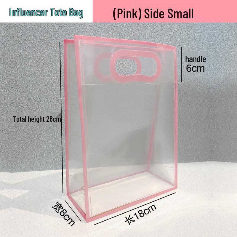 Transparent Frosted PVC Tote Bag - Customizable Festival Gift Packaging Bag