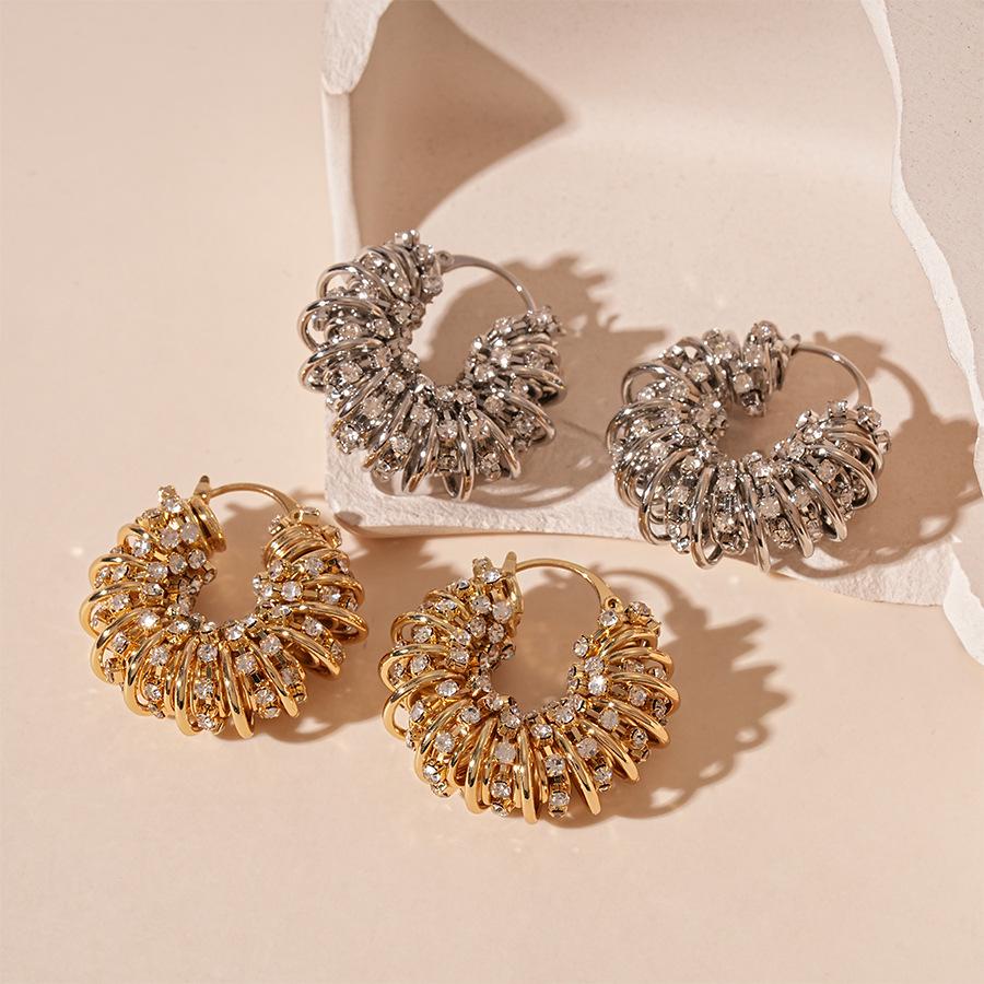 European-American Rhinestone Geometric U-Shaped Ear Cuff: Retro High-End Fashion Earrings for Women