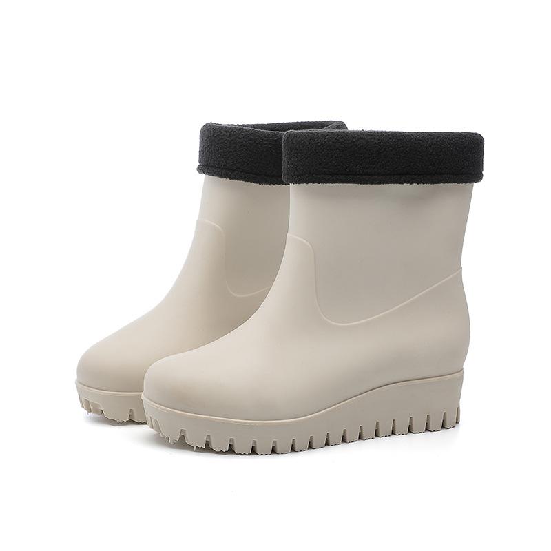 New fashion rain shoes women's waterproof and non-slip medium tube water boots matte rubber shoes kitchen women's rain boots