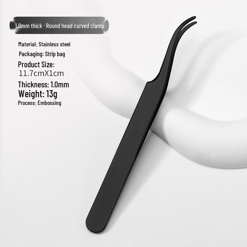 Round Head Dolphin Eyelash Curler & Tweezers - Beauty Tools for False Eyelash Application