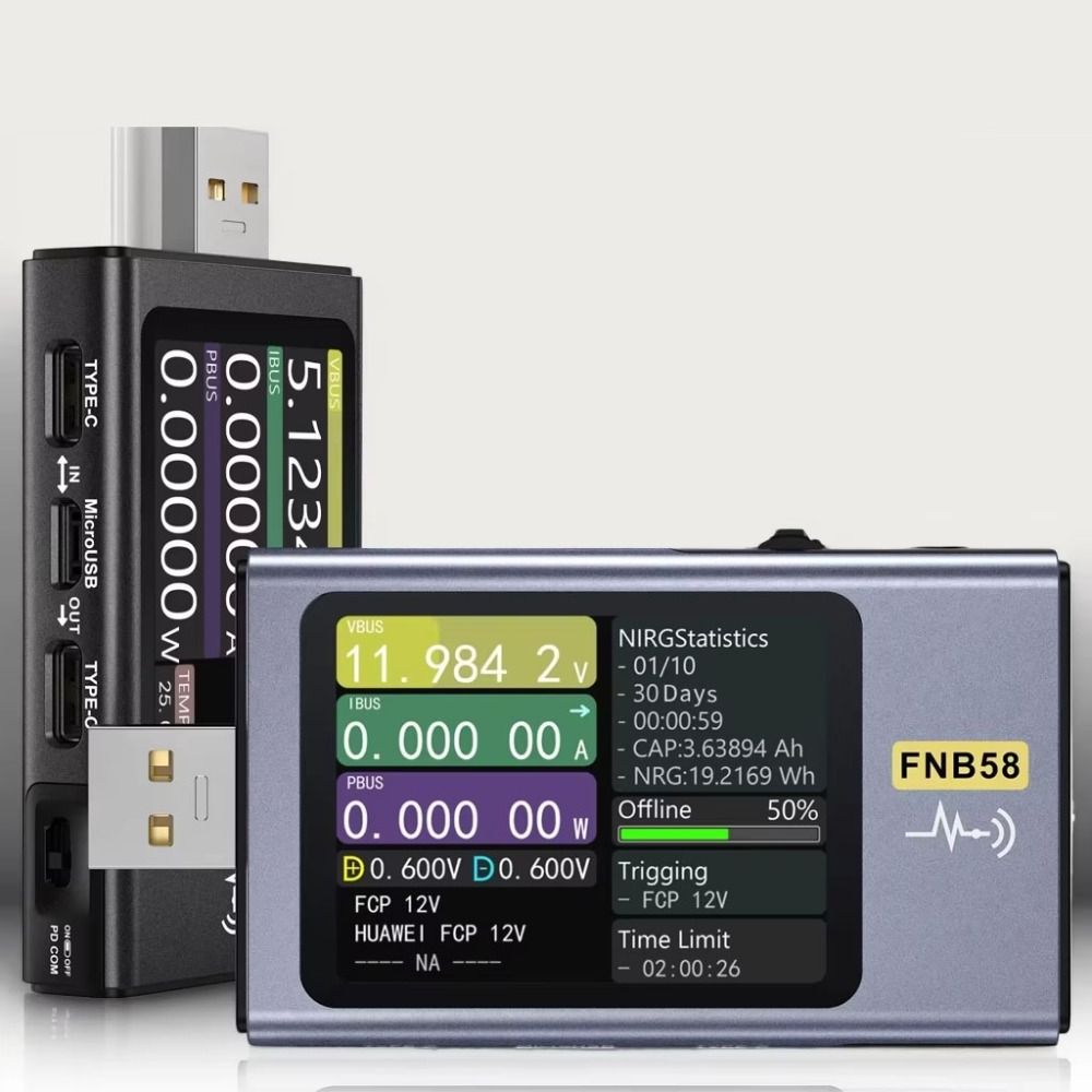 

2 IN 1 Type-C USB Tester Accurate Battery Bank Charger Detector Charger Testing Style-A