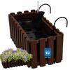 Flowerpot Balcony Terrace Box with Hooks Irrigation System Brown 40cm