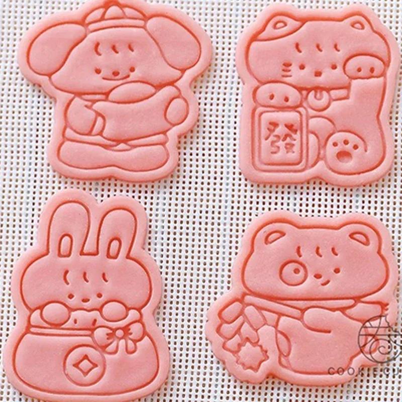 Cartoon Animal Series Cookie Cutter Chinese New Year Biscuit Molds Spring Festival Party Baking Snack Tools Cake Decor Supplies