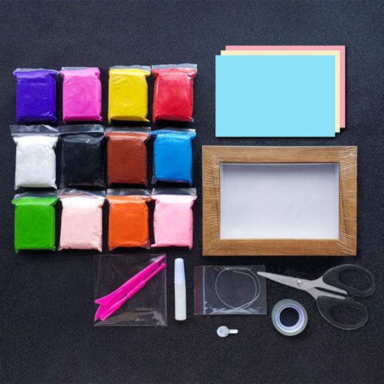 DIY Lufttrocknender Ton Set 3D Fotorahmen Basteln für Paare Valentinstag Geburtstagsgeschenk Nicht klebender Modellierton für Kinder Erwachsene