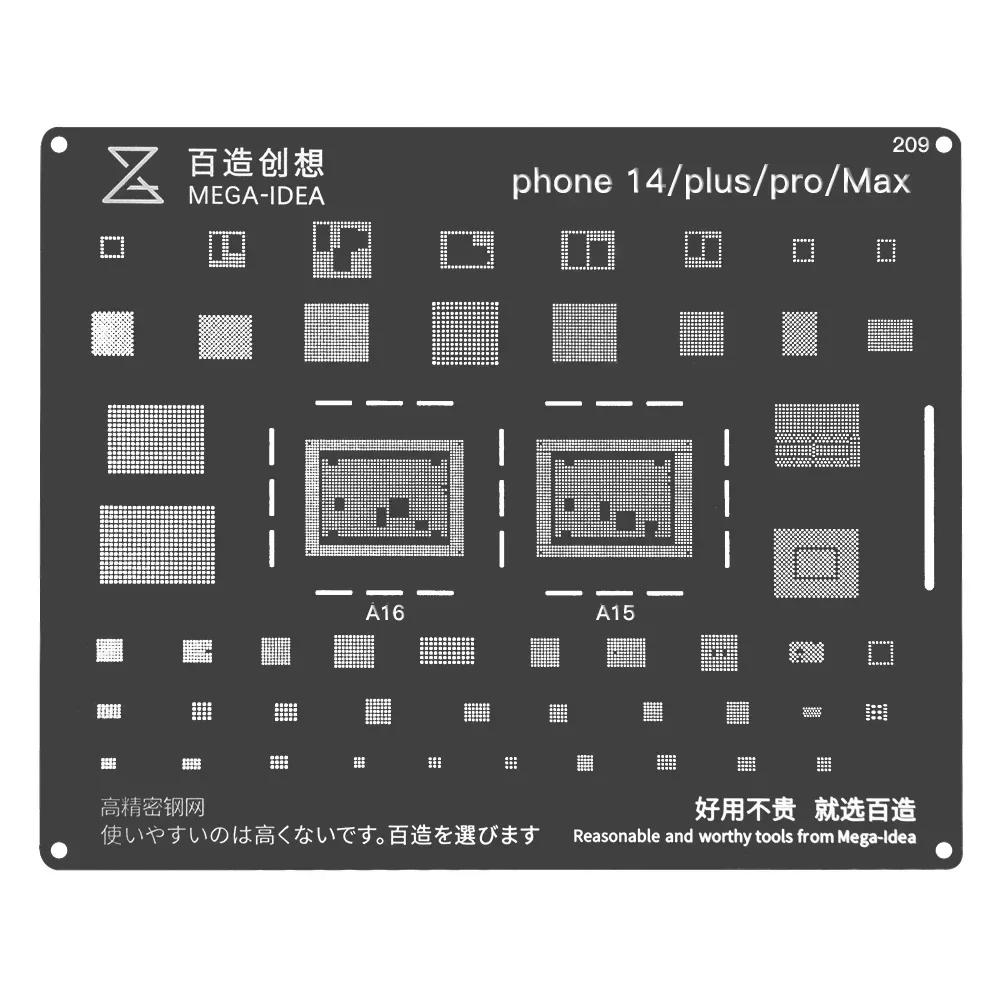 QIANLI MEGA-IDEA Black BGA Reballing Stencil Multifunction Universal Net for iPhone 6-17 Pro Max Planting Tin Steel Mesh Tools