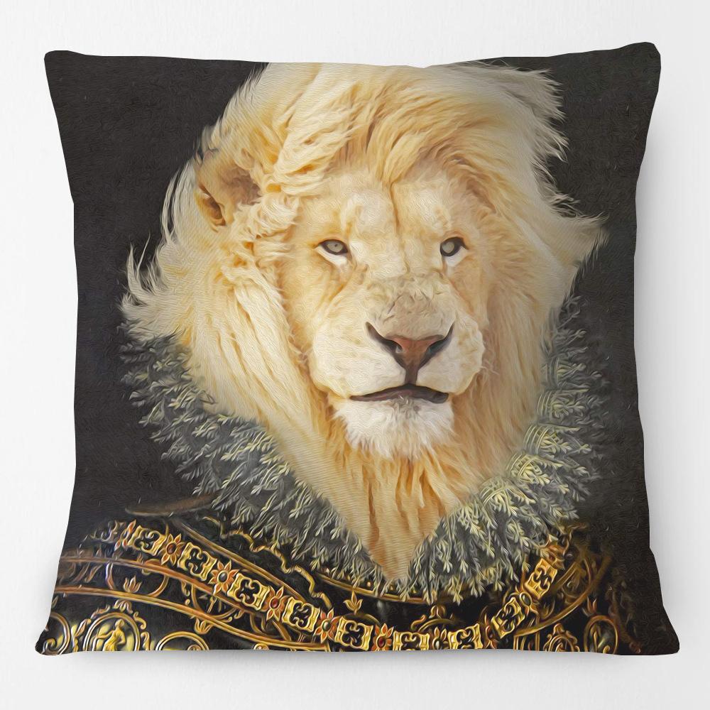 Animals Portraits Cushion Covers Stag Zebra Fox Bunny French Bulldog Cheetah Poster Art Decorative Pillow Case