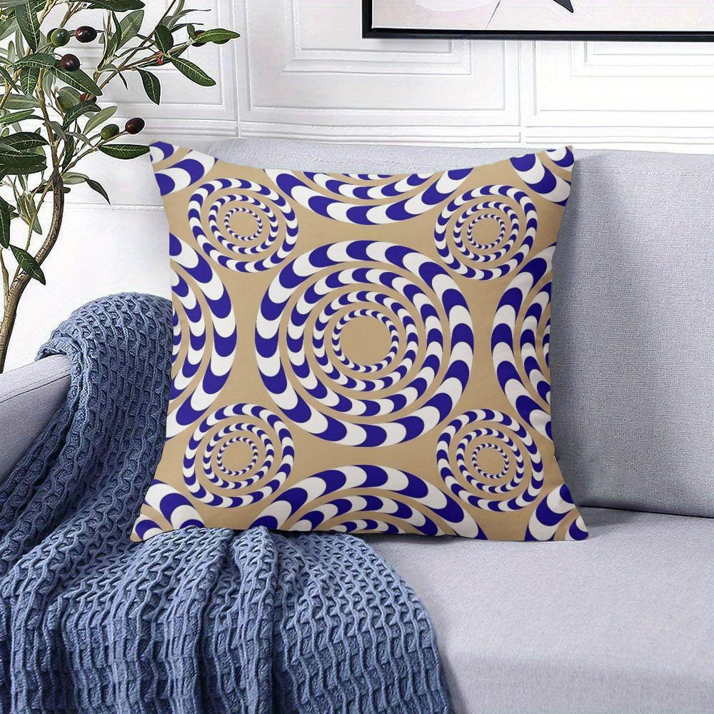 Hypnotic Circle Square Jacquard Pillow Cover for Sofa Office Waist Cushion Cover Home Decorative Pillowcase