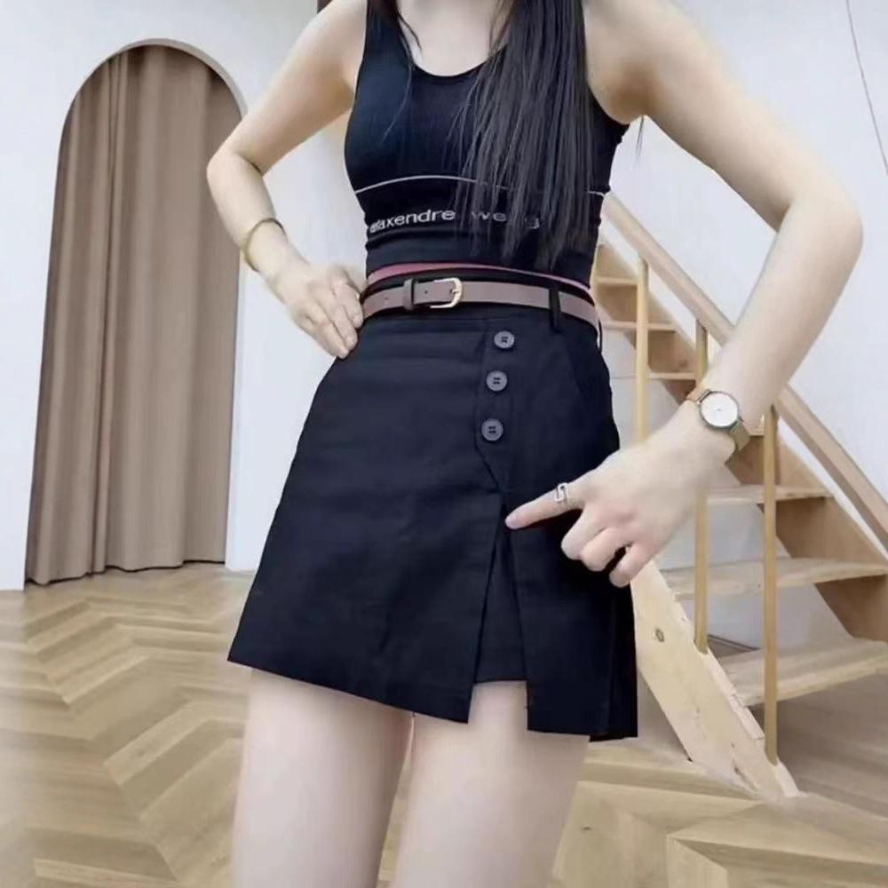 Women's Summer Linen-Cotton Slit Shorts - Fashionable, Elastic Waist, Korean Style 2025, Versatile, Chic, Slimming.