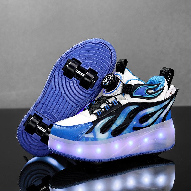 

2024 Детские светодиодные гладкие роликовые спортивные туфли - двух- и четырехколесные для мальчиков и девочек 33