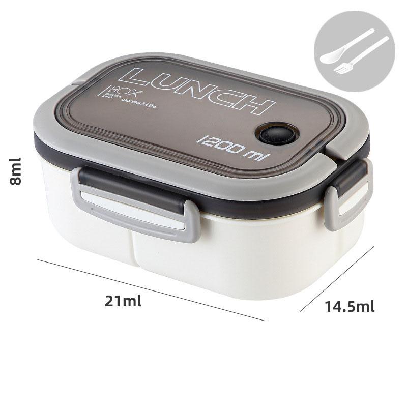 Sealed Double-Layer Lunch Box Student Compartmentalized Meal Container Microwave-Safe Weight-Loss Lunch Box for Office Workers