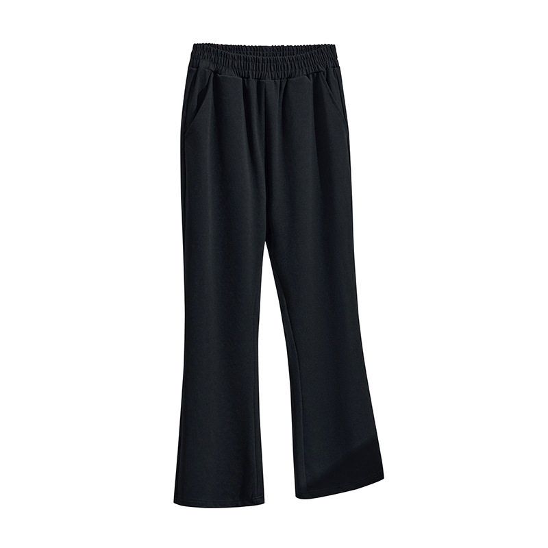 

Oversize Women s Clothing Plus Size Ladies Elastic Waist Bootleg Pants 130.00kg Slim Looking Drape Casual Wide Leg Cropped Horseshoe Pants Black (Summer) 3XL Recommended 65-75kg