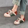 Johnature Mixed Colors Hollow-out Sandals Genuine Leather Lace Casual Flat Women's Shoes