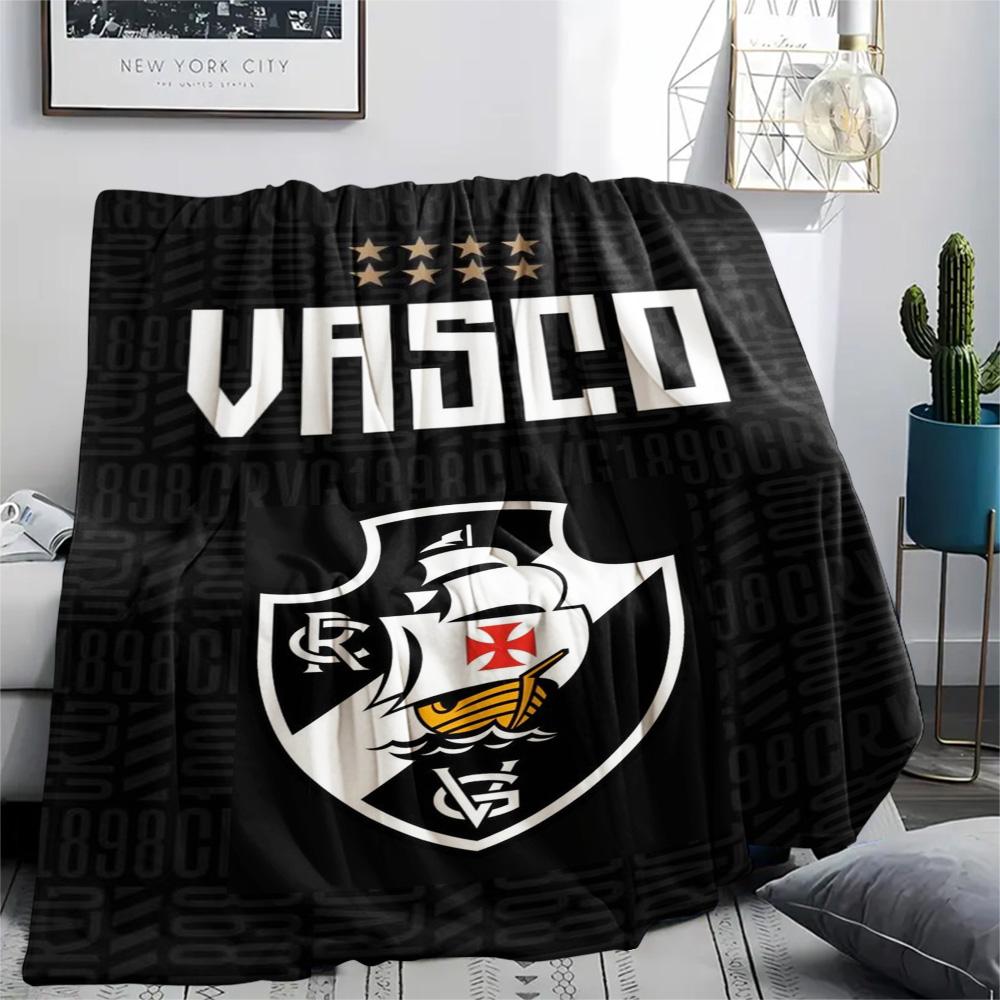 1Pc CR Vasco Da Gama Print Flannel Blanket High Quality Warm Comfortable Cover for All Seasons Perfect for Gifts Home Decor