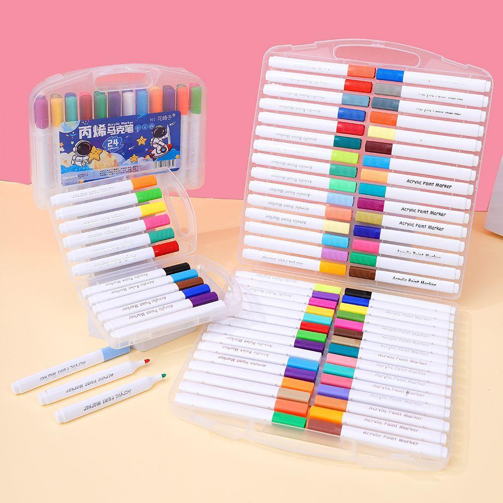 Advanced Art Marker Pen 12 Colors Alcohol-Based Ink Fabric Plastic Smooth Blend No Bleed Through Round Toe 4mm