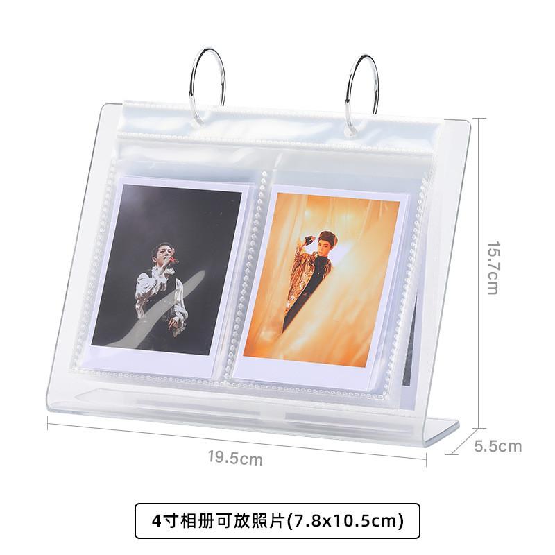 Acrylic Photo Collection Rack Desktop Photo Album Stand Flip Page Card Holder for 3/4/5/6 Inch Photos