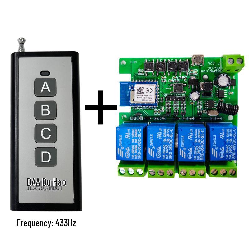 Graffiti Tuya 3-Mode WiFi Smart 4-Channel Power Switch Module with DC7-32V Circuit Breaker & Voice Control.