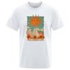 Das Sonne Kreativität Print T-Shirt Mann Locker Sommer Freizeit Oberteile Mode T-Shirt Kleidung Tarotkarte Kunst