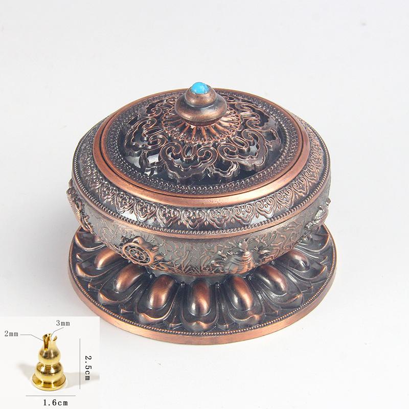 

Восемь Благоприятных Знаков 4-часовая Металлическая Подставка для Благовоний УД Буддийские Украшения для Чайной Церемонии с Медной Тыквой красный